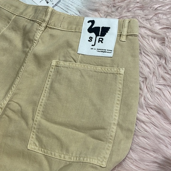 NWT Free People x Sandrine Rose Wide Leg Jeans Sunflower Tan Beige Cream - Picture 9 of 9